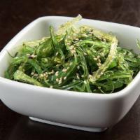 SEAWEED SALAD · Traditional seaweed salad; seaweed with vinegar, soy sauce, sesame oil, ginger and garlic, t...