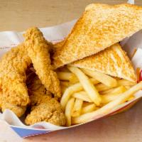 Chicken Strip Basket - 4 Pieces		 · A DQ® signature, 100% all-tenderloin white meat chicken strips are served with crispy fries,...