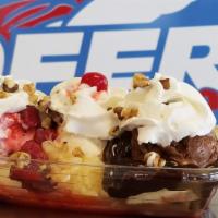 Banana Split · Served with choice of flavor.