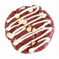 Red Velvet Cookie · Our signature red velvet cookie dough mixed with milk and white chocolate chips topped with ...