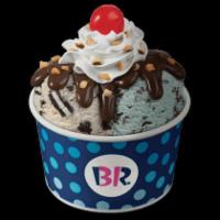 2 Scoop Sundae · Your choice of 2-2.5 oz. scoops of ice cream topped with your choice of wet topping, nuts, a...