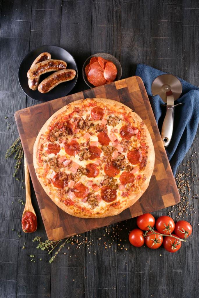 Meat Lovers Pizza · Pepperoni, sausage, bacon and ground beef.