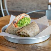 Tuna Wrap · Albacore tuna, celery, red onions, lettuce, Kalamata olives, carrots, vegan mayonnaise and S...