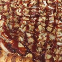 BBQ Chicken Pizza · Grilled chicken, bacon, onions, our signature 3 cheese and original sauce, topped with tangy...
