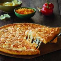 The Big Cheese Pizza · Our original sauce and signature 3 cheeses, plus cheddar and shaved Parmesan, topped with ga...