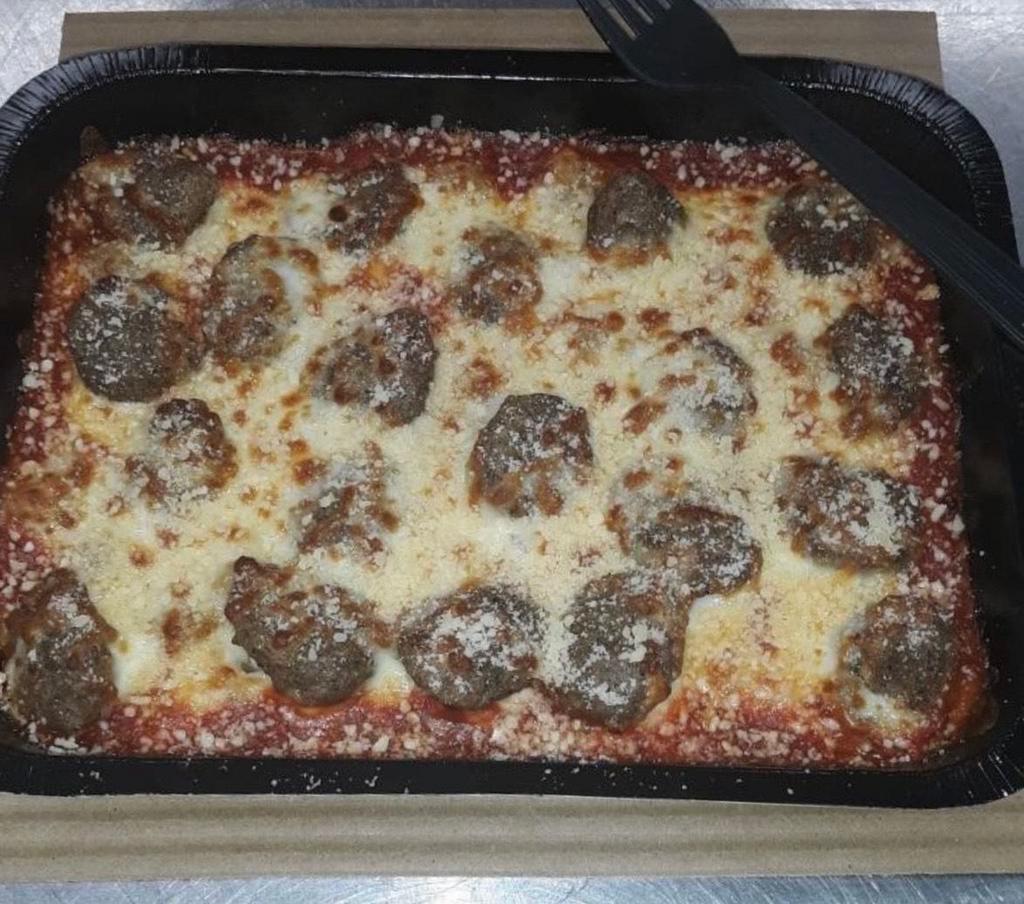 Meatball Bake · Serves 2. Marco's meatballs and sausage baked with our original sauce and signature 3 cheeses.