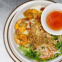 DN20. Shrimp Noodle · Vermicelli served with saute marinated shrimps, lettuce, basil, vietnamese pickle, and fish ...