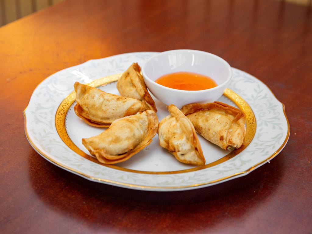 Shumai · Eight pieces. Steamed or deep-fried. Grounded shrimp filled dumplings.