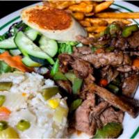Fajitas · Your choice of protein served with rice, salad and tortillas. Su eleccion de proteina servid...