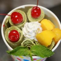 6. Green Giant Ice Cream · Green-tea base. Lychee and condensed milk. Gluten free.