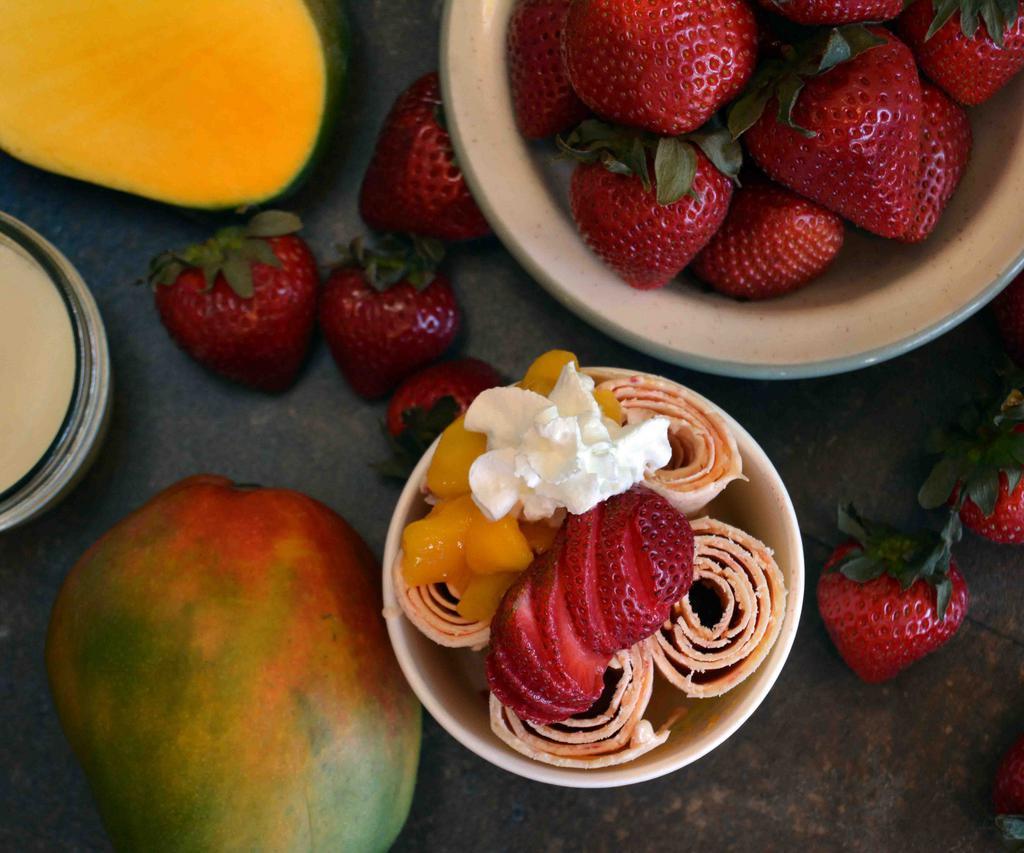 7. Mucho Mango Ice Cream · Strawberry, mango, and condensed milk (gluten free).
