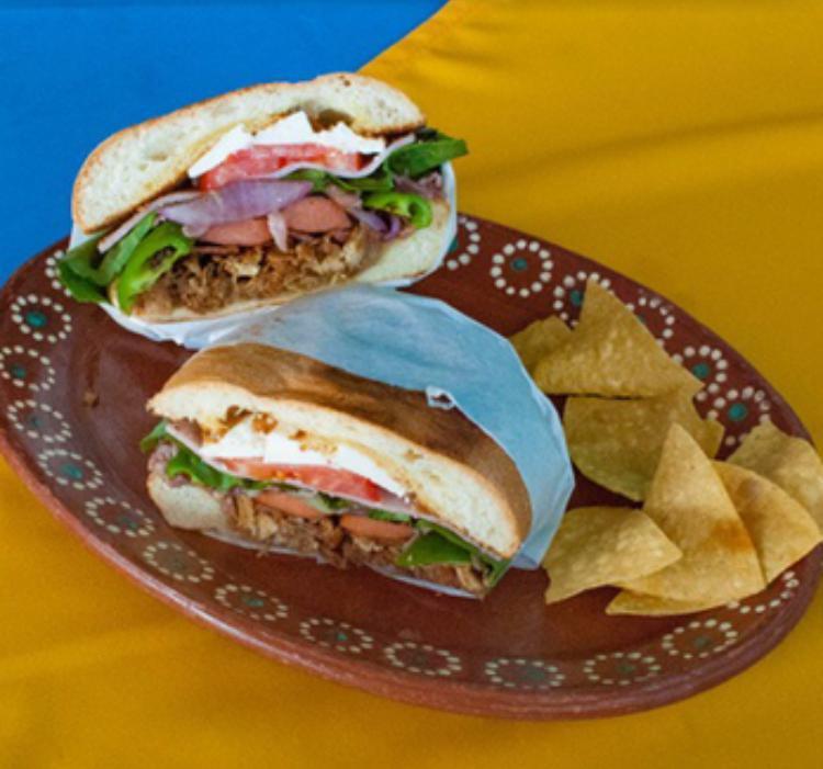 Tortas · Torta bread (choice of meat) beans, onion, tomatoes, lettuce, queso fresco and jalapeno.