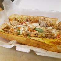 Chicken Philly Sandwich · Lettuce, tomato, provolone cheese, onion, green pepper, mushroom, and mayo.