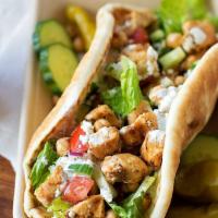 Chicken on Pita · Lettuce, tomato, and mayo.