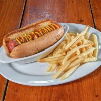 Jumbo Munsee Meats Hot Dog · A delicious grilled hot dog served with relish, onions, and mustard.