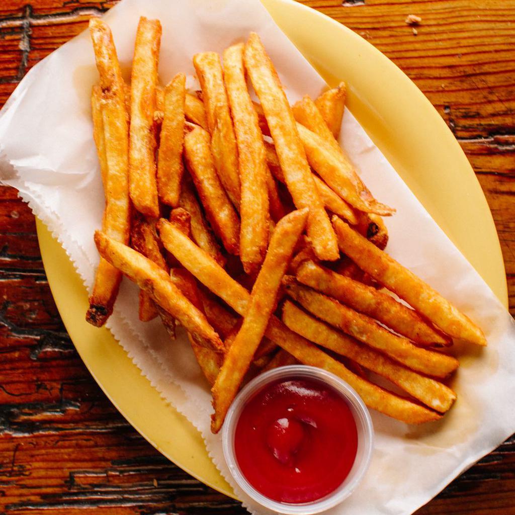 Papas Fritas (VG, GF) · French fries. Contains soy and nightshades. We cannot make substitutions.