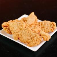 Chicken Tenders · 4 pieces. Chicken tenders served with sides of ranch dressing and BBQ sauce. Contains gluten...