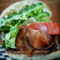 The BLT · The Dub Bacon, romaine lettuce, tomato, mayo and portuguese muffin.