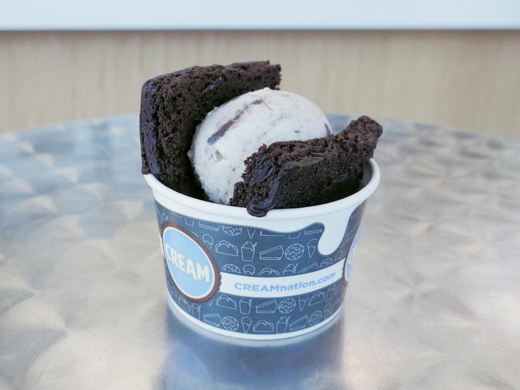 Brownie Ice Cream Sandwich · With choice of ice cream flavor.