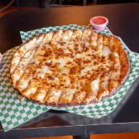 Cheesy Bread Stix · Oven baked bread topped with mozzarella and cheddar cheese, garlic butter, and Parmesan chee...