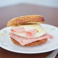 Ham, Egg and Cheese Sandwich · Choice of bagel, croissant or toast.