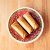3 Vegetarian Egg Rolls · 3 spring rolls filled with cabbage, bean sprouts, carrots, celery and onions. 