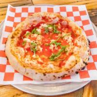 St. Vegan Rita Pizza · Tomatoes, basil, barrett's garden mozzarella.
All pizzas 14