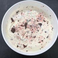 Peppermint Chip · Our creamy peppermint base mixed with homemade chocolate chips.  (Gluten-free)