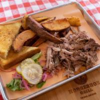 1/2 lb. Pulled Pork Plate · THIS ENTREE IS GLUTEN FREE WHEN YOU ADD A G.F. BUN AND CHOOSE G.F. SIDES