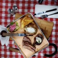 Sirloin Combo · 6OZ CENTER-CUT TOP SIRLOIN TOGETHER WITH YOUR FAVORITE SMOKED MEAT, TEXAS TOAST AND ANY ONE ...