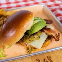 Sonoran Burger · ROASTED GREEN CHILIES, SWISS CHEESE AND BACON. INCLUDES FRESH-CUT FRIES, SUB ANY SIDE FOR 1....