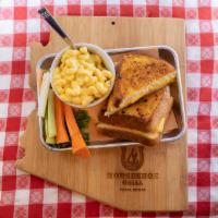 Kids Grilled Cheese · AMERICAN CHEESE ON TEXAS TOAST TOGETHER WITH ONE SIDE AND A SMALL DRINK