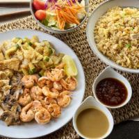HK Chicken & Shrimp for 4 · Hibachi Shrimp and chicken breast grilled to your specification. Available for 2, 4 or 6!

S...