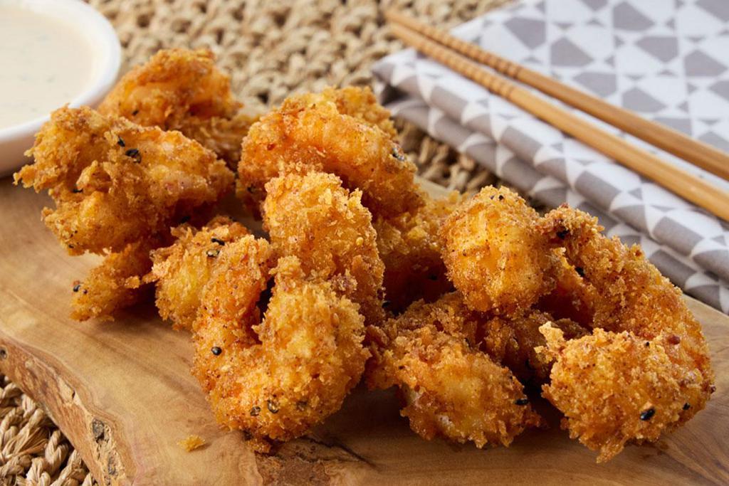 HK Crunchy Shrimp (8 Pieces) · Panko-breaded crispy shrimp, served with  ginger teriyaki sauce.