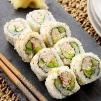 HK California Roll · Krab†, cucumber and avocado rolled in  seaweed and rice