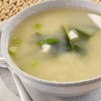 HK Miso Soup  ·  A delicious blend of miso, green onion and tofu. 
