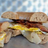 Bacon, Egg and Cheese Sandwich · With your choice of Bagel 7.95 or Croissant.10.75