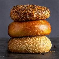 3 Bagels · Three authentic, kettle-boiled New York style bagels, baked fresh all day, every day.