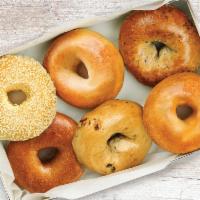 Half Dozen · 6 of our most popular fresh-baked, New York style bagels: 2 Plain, 1 Sesame, 1 Blueberry, 1 ...