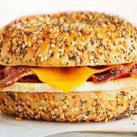 Egg, Peppered Bacon & Cheese · A perfectly seasoned fresh-cracked egg topped with peppered bacon and with your choice of ch...