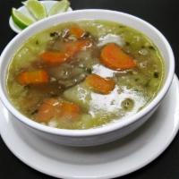 Caldo de Res · Beef soup with vegetables, served with choice of corn or flour tortillas.
