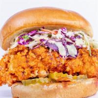 Hot Chicken Sandwich · Hand-breaded and battered using our custom recipe, this is a 100% antibiotic and hormone-fre...