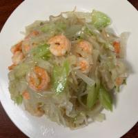 36. Shrimp Chow Mein · Served with crunchy noodles.