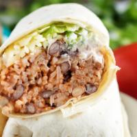 Ale House Burrito · Organic black beans and brown rice, and 60 day aged cheddar cheese. 