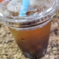 Ginger Tea (Non Dairy 24 oz) · Jasmin tea with hints of ginger flavors topped with brown sugar boba or bursting bubbles fla...