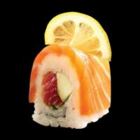  S & T Roll (8pcs) · Spicy tuna, cucumber, scallion topped salmon and lemon.