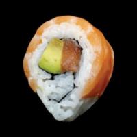 Orange Blossom Roll (8pcs) · Salmon avocado topped salmon