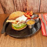 Grilled Chicken Ranch Sandwich Special · Buttermilk grilled chicken, melted Swiss cheese, tomato, iceberg lettuce, red onion, and ran...