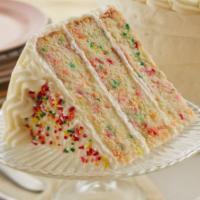 Slice: Birthday Cake · It's festive AND delicious! Sprinkles are for winners and this cake has them in the cake and...