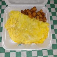 Veggie, Onion, Pepper, Tomatoes and Cheese Omelette Breakfast · Always fresh and made o order 